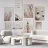 Beige Beach Girl Shell Nordic Poster, Canvas Wall Art Print, Landscape Leaf, Reed Decor, Elegant Pictures for Living Room