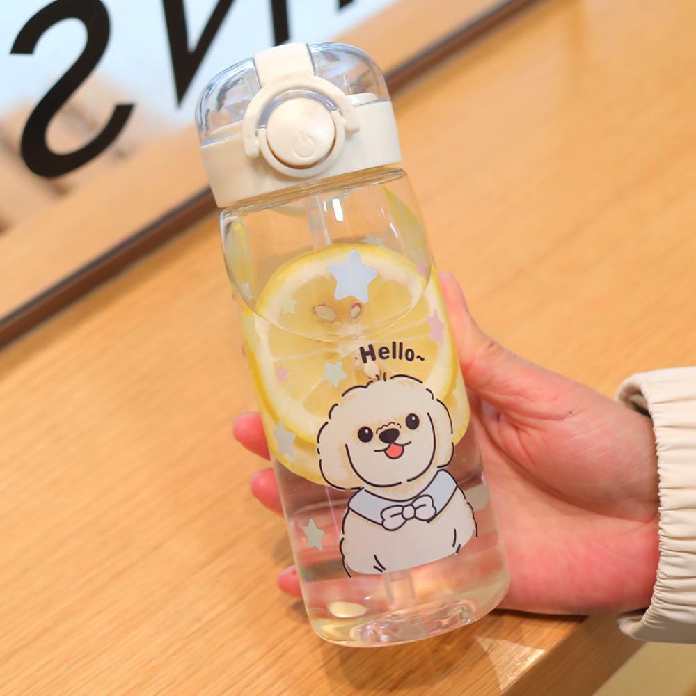 400ML Straw Water Bottles Capybara Pattern Portable Children's Water Cup Transparent Leak-Proof Drink Cup Coffee Tea Juice
