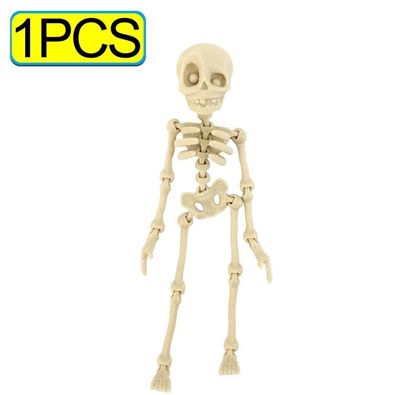 

10/1PCS Halloween 3D Poseable Skeleton Magnet with Movable Joints Refrigerator Decoration Halloween Creative DIY Craft Ornament