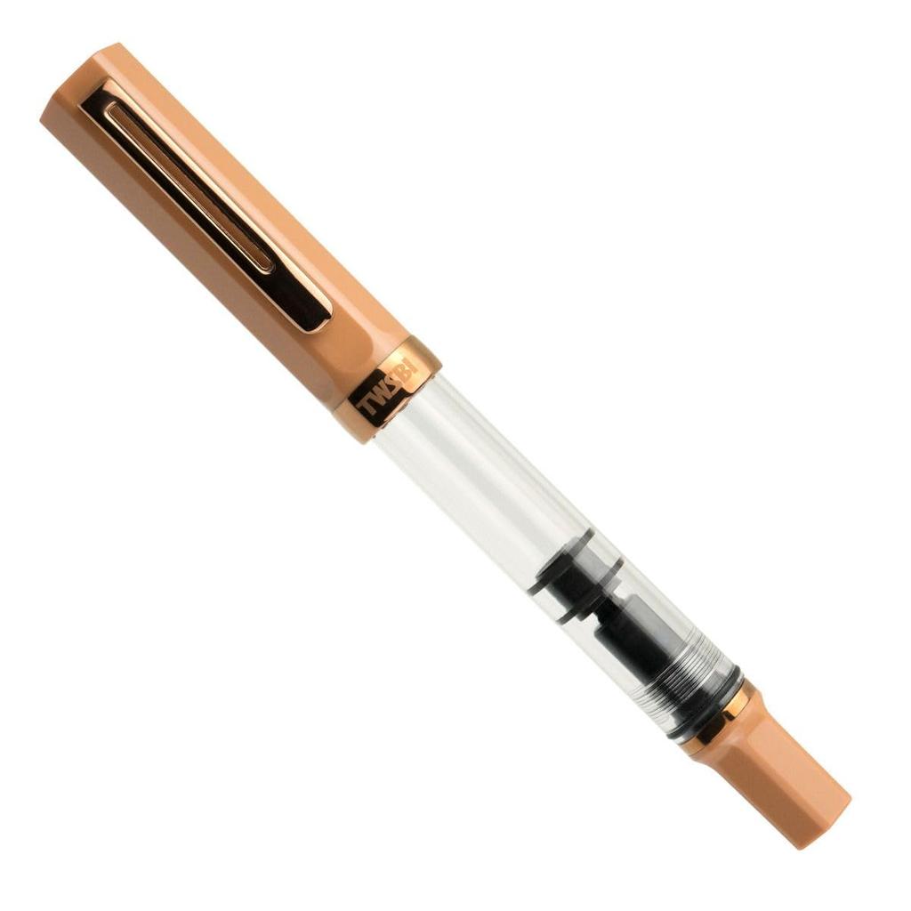 TWSBI Eco Cafe Rose Gold GT Fountain Pen, 18K Gold, Ink-Injecting, Medium Nib, TW020018