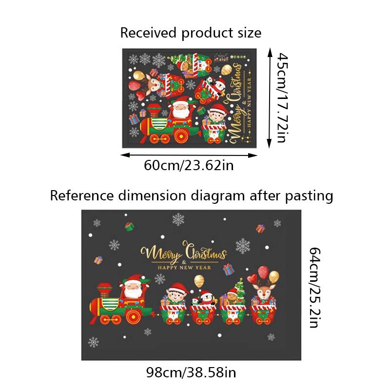 Christmas Adhesive-Free Scene Setting Static Sticker Easy To Use Window Stickers Store Decor 10 Styles