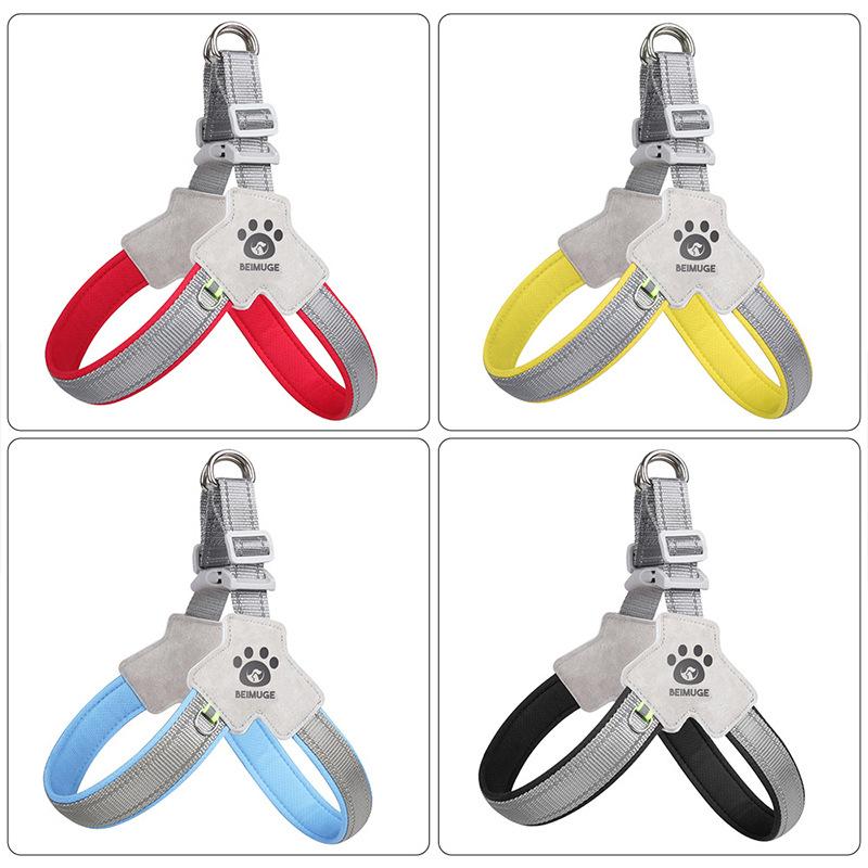 Dog Y shaped harness no pull reflective adjustable  and comfortable for small medium dogs walking training outdoor