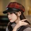 Chic Tweed Plaid Newsboy Beret Cap for Women