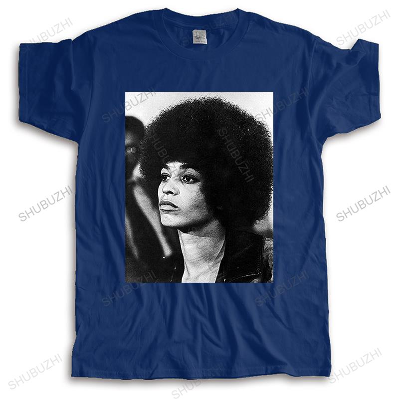 Vendita Calda Maglietta Unisex di Marca Moda Cotone Angela Davis Leopardo Nero Divertente Alta Qualità Top Magliette Per Ragazzi Regali