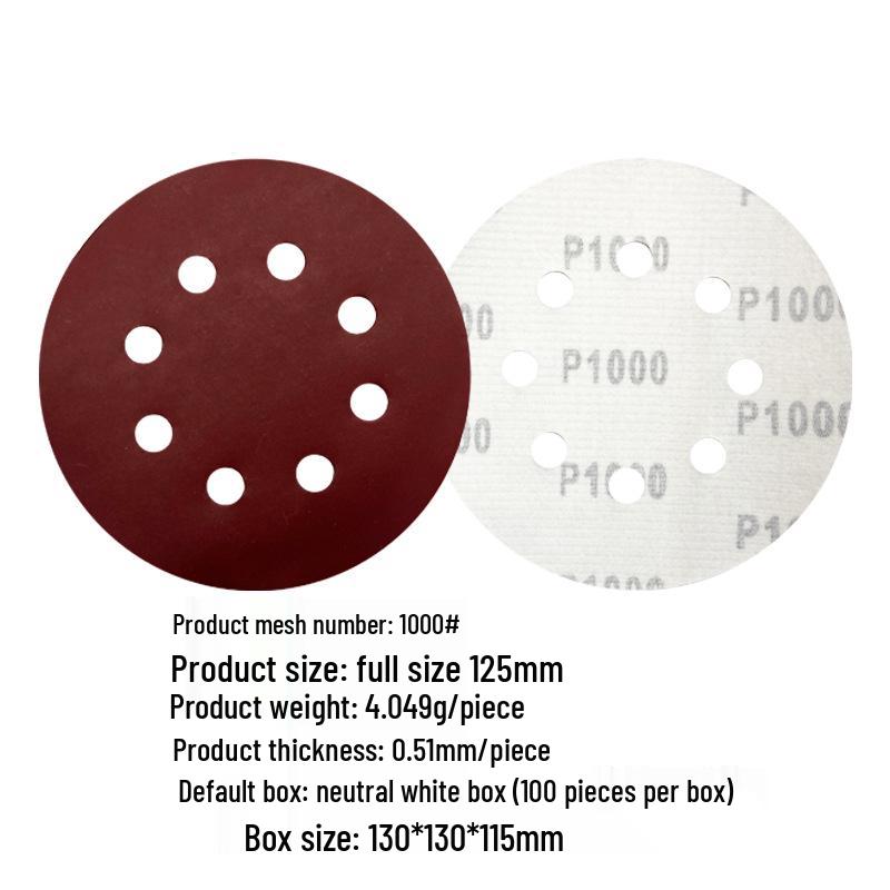 5-inch 8-Hole Red Sandpaper 125MM for Wood Sanding