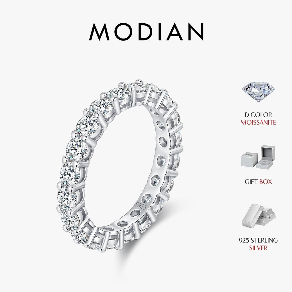 Dazzling D Color Moissanite Eternity Band Rings 925 Sterling Silver Luxury Stackable Fashion Ring For Women Fine Jewelry