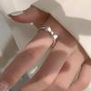 Elegant Women's Silver Bow Knot Open Ring - Fashionable, High-End, Light Luxury Jewelry