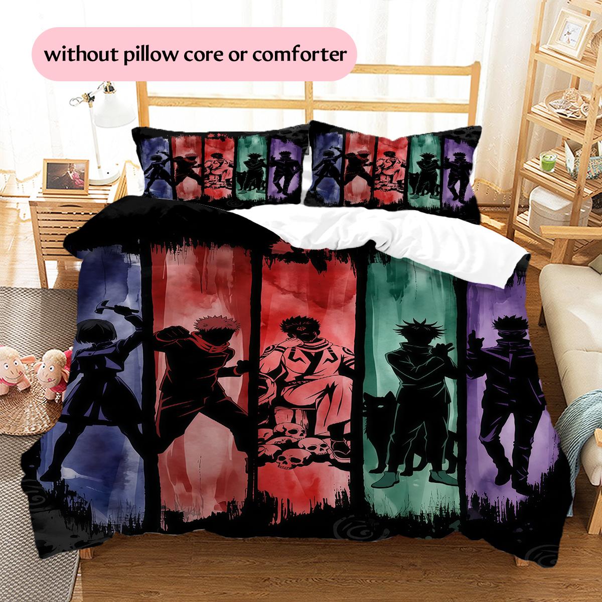 

Jujutsu Kaisen Vertical Panel Pattern Bedding Home Decoration Festival Gift (1 * duvet cover + 2 * pillowcase, without core) 135x200cm