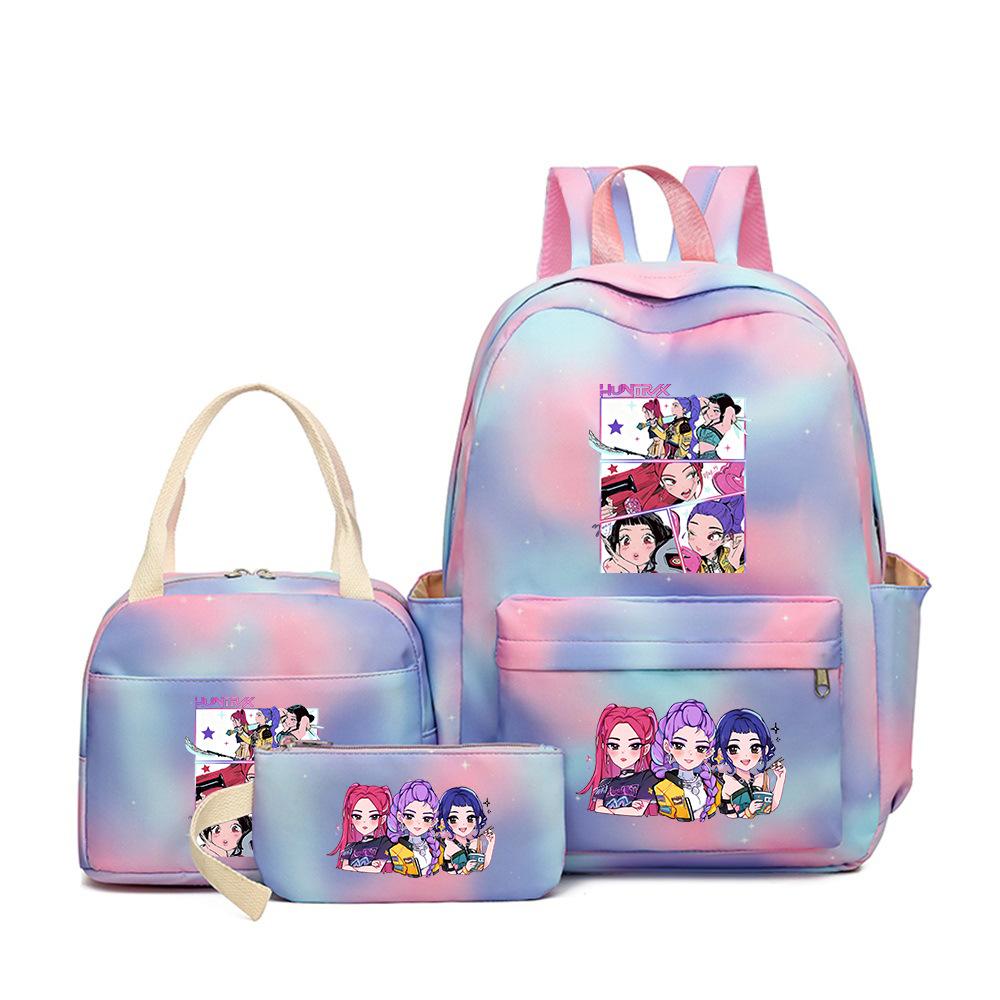 Witch Hunter Three-Piece Backpack Girl Digital Printing Elementary School Bag Large Capacity Backpack