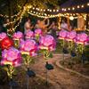 LED LED Solar Rose Lamp Rose Flower Waterproof Solar Lamp Rechargeable Warm Light Outdoor Solar Lights Outdoor Garden