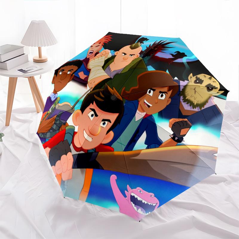 The Last Kids on Earth pattern, automatic folding umbrella, portable and foldable design, 8 ribs, a Christmas or birthday gift.