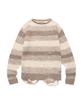 THEVINYLHOUSE Grunge Stripe Sweater Brown