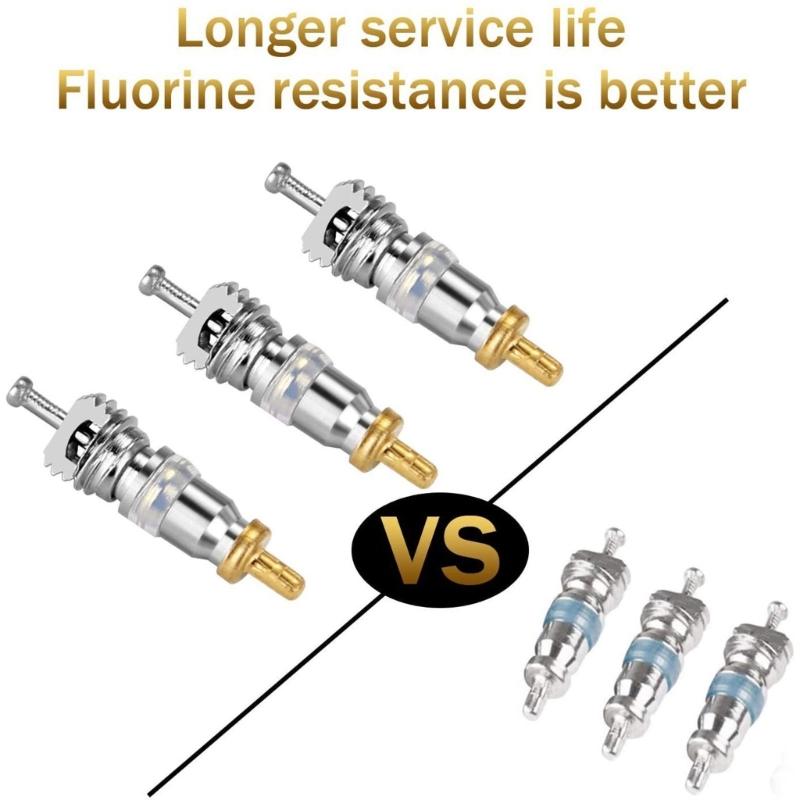 Small Ball Valves Core Extractor Kit Includes Brass Adapters Sealing Washers for R410A R22 32 Refrigerants Ports Use