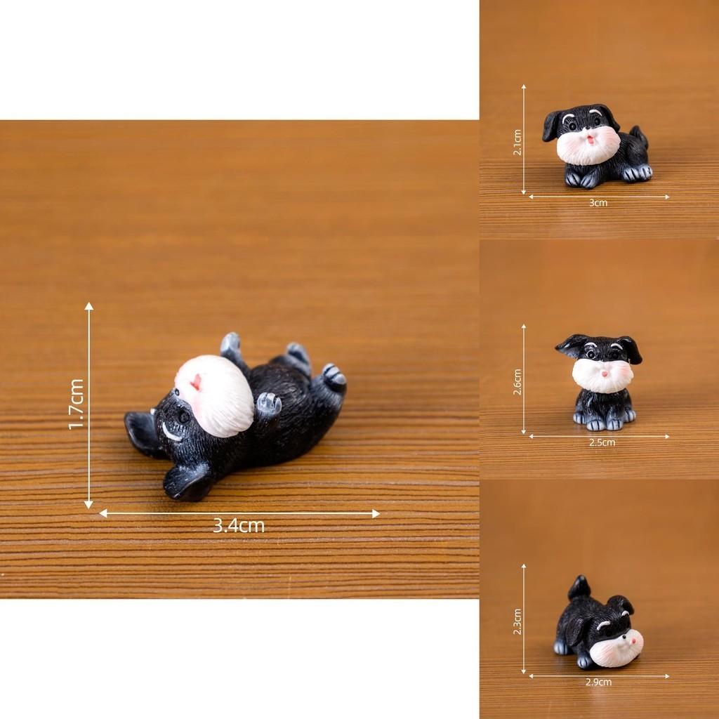 Adorable Schnauzer Resin Figurine Miniature Creative Diy Landscape Decoration