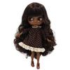 Boneca ICY DBS Blyth pele super preta mais escura Rosto brilhante corpo articulado cabelo castanho escuro.Nº BL0222/950