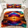 3pcs Enchanted Reflection Printed Bedding Set, Soft and Comfortable Quilt Cover for Bedroom, Guest Room (1 Duvet Cover + 2 Pillowcases