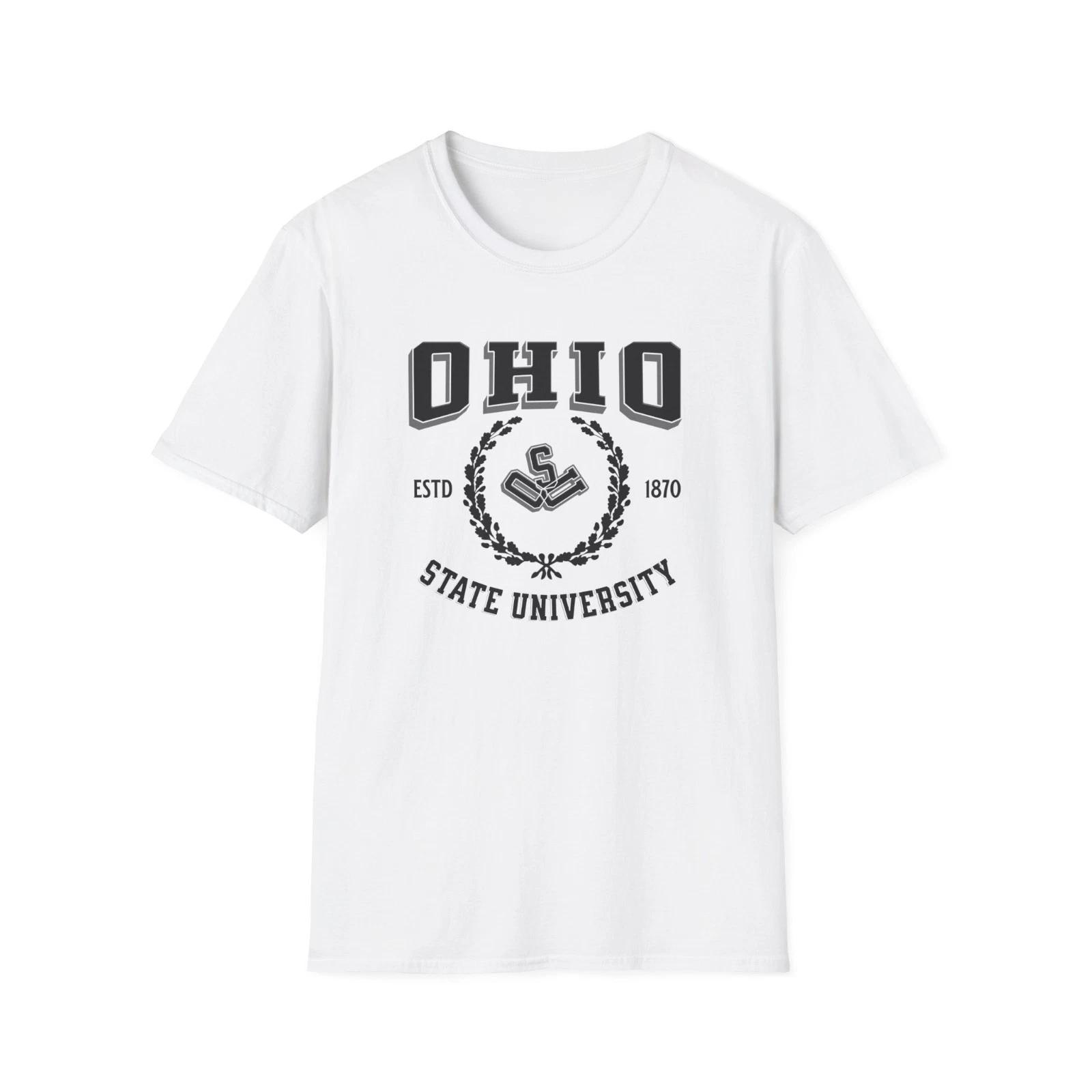 Ohio Vintage College Style T Shirt Classic University Graphic Tee Unisex S
