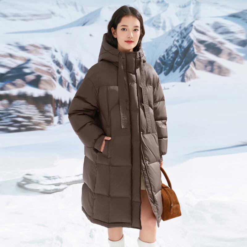 Ledian Mid-Length Oversized Hooded Puffer Down Jacket