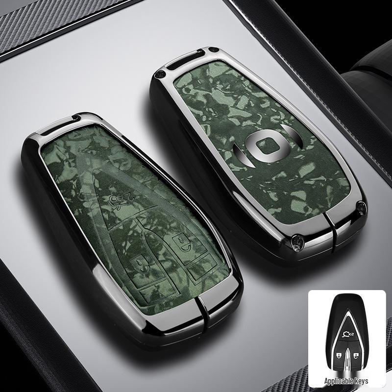 Changan Qiyuan A05/A06/A07 Schlüsseletui - Q05 125MAX Fernbedienung Metallgehäuse mit Leder-Druckknopf