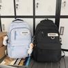 Large Capacity Nylon College Style Backpack For Men And Women High School Students Couples White