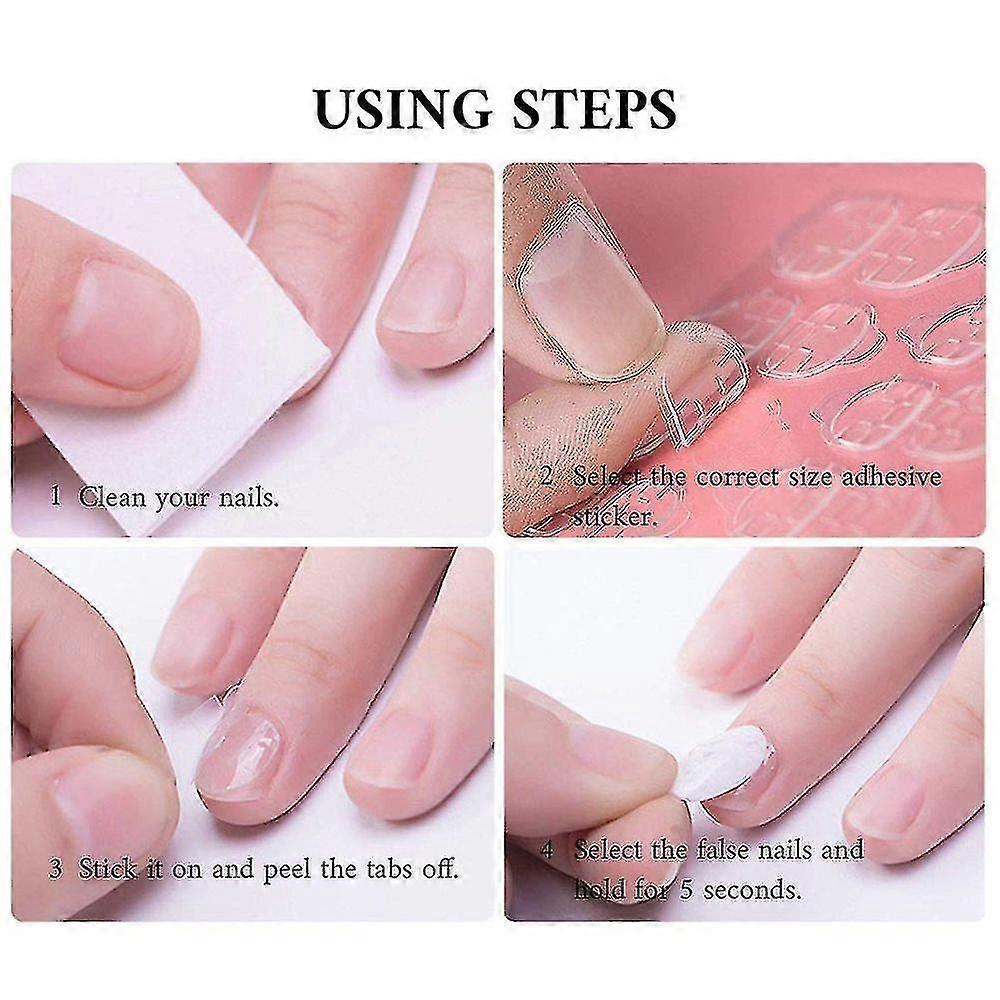 24pcs Fashion Glossy Full Cover Coffin Pattern Acrylic Fake Nails Tips