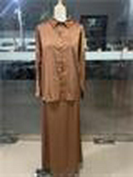 2024 Women's Fashion Two-Piece Set: Long-Sleeve Top and Midi Skirt