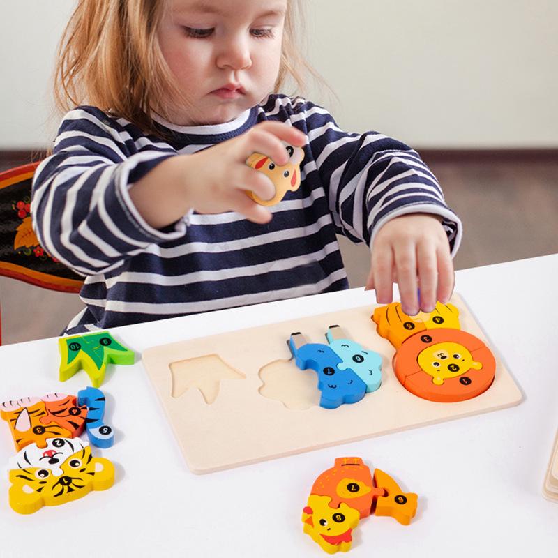 3D Wooden Animal and Vehicle Jigsaw Puzzles for Children - Educational, Large Piece, Interlocking Board Toys.