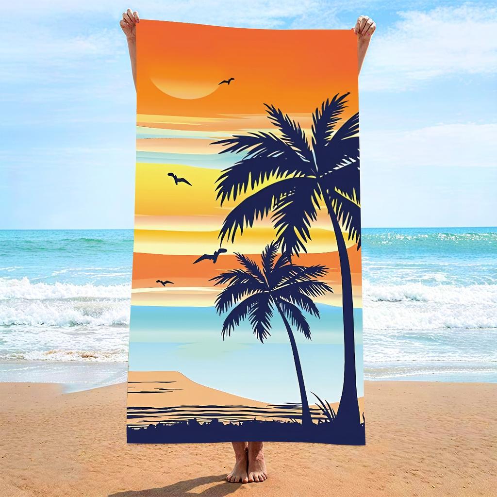 Sugar Skull Floral Beach Towel Day of The Dead Polyester Bath Towel Quick Dry Sandproof Blanket for Summer Swim Pool Travel