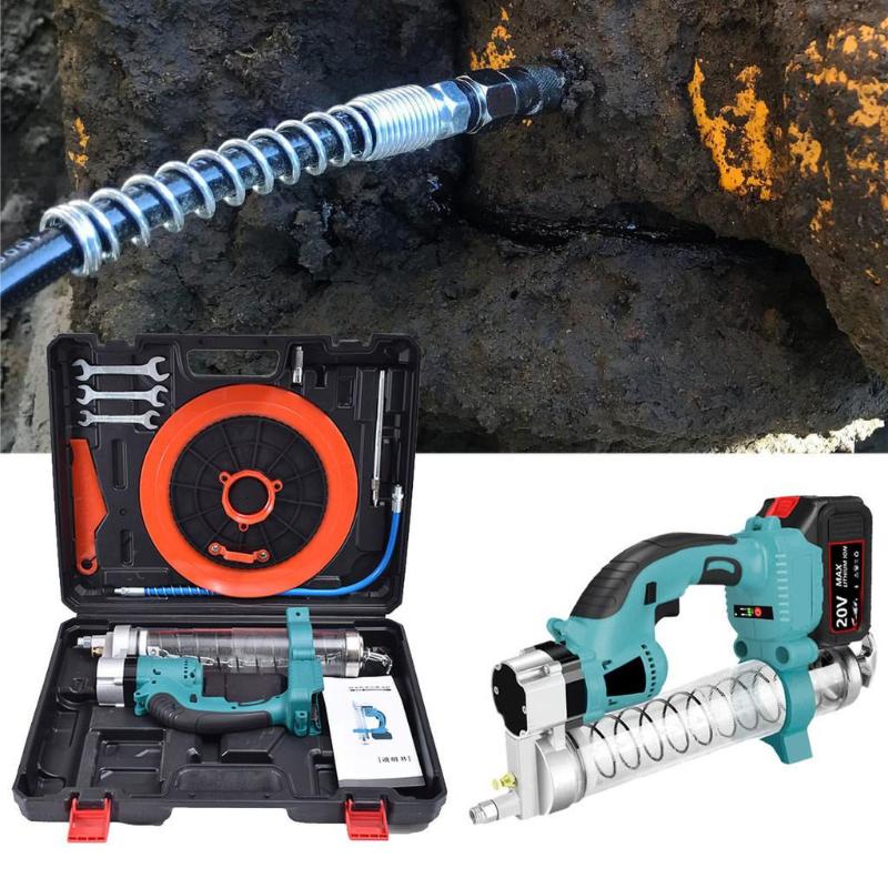 10000 PSI Cordless Oil Injector Brushless Professional Electric Grease Gun Portable Automotive Greaser Power Tools