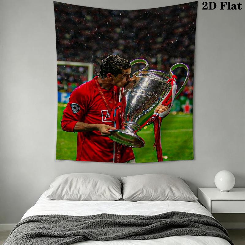 C Ronaldo Wall Tapestry Aesthetic Wall Hanging Printed Fabric Blanket Decorative Tapestries for Bedroom Living Room Home Decor