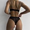 French Lace Trim Patchwork Bra & Panty Set
