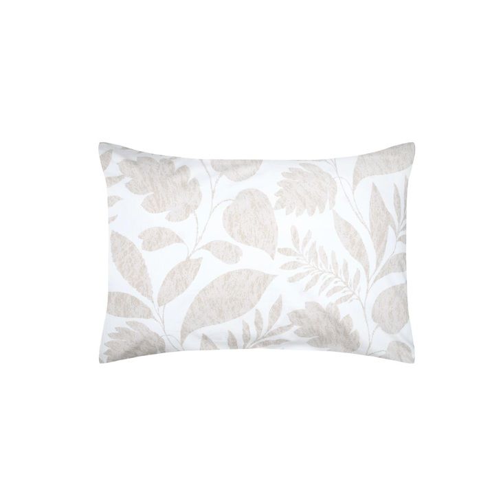 Taie d&amp;#39oreiller percale de coton motif feuillage 50x70cm