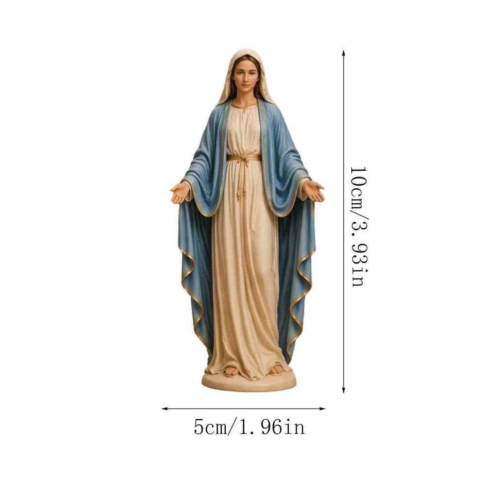 Set di Statuette Collezionabili Religiose, 2 Misure Statua Devozionale Con Rosario, Figura Decorativa Sacra Edizione Limitata