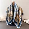 Headscarf, Scarf, Sunscreen, Women's Scarf, Mobile Travel Shawl, Square Scarf, Silk Scarf, High-end Printing Oil Painting Simulation Silk