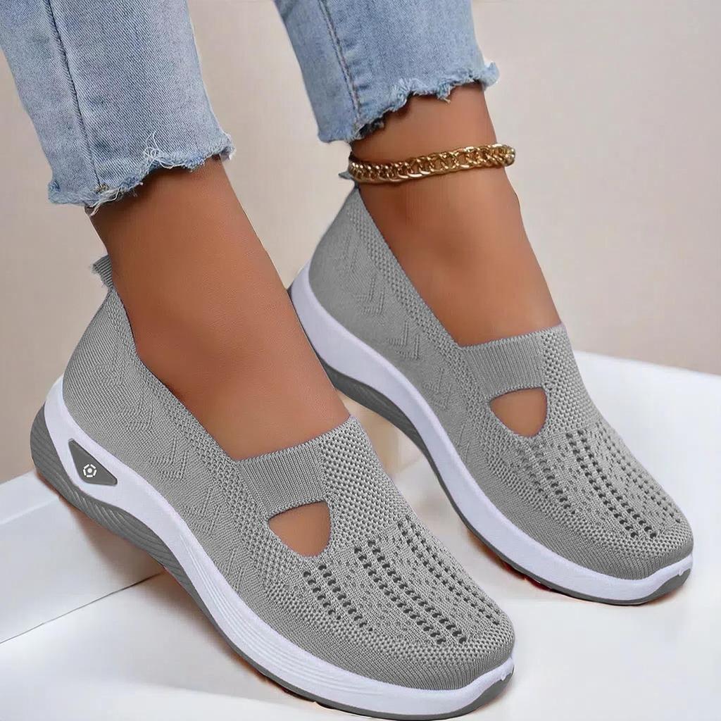 Women's Breathable Mesh Shoes Women Knit Flat Shoes 2026 Summer Women's Shoes Non-slip Lightweight Soft Sole Ladies Casual Shoes