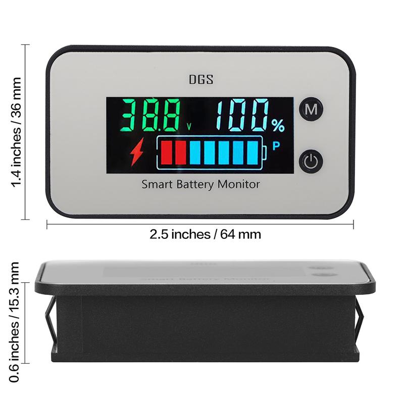 Color IPX7 Waterproof Lithium Lead-acid LiFePO4 Battery Capacity Voltage Temperature Meter Tester Indicator 7-100V Voltmeter