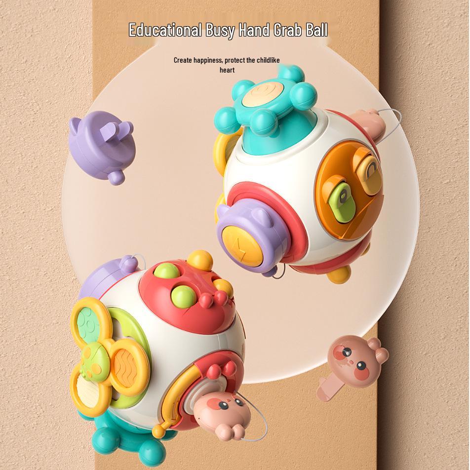 Busy Grabbing Ball: Tactile Rattle Toy for Infant and Toddler Hand Movement and Concentration Training