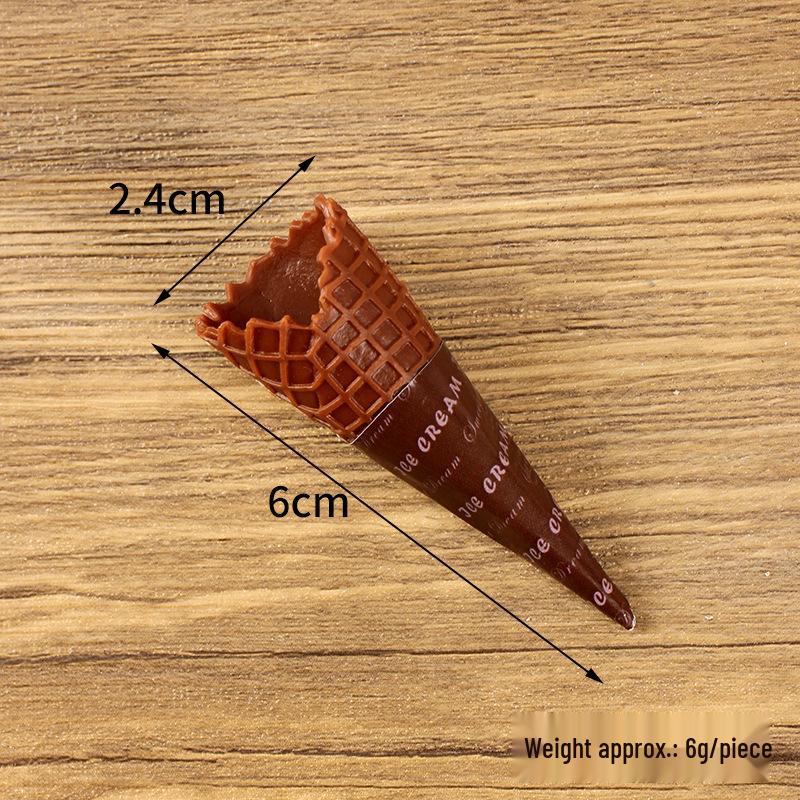 Miniature Ice Cream Cone DIY Clay Toy - Crispy Cone Play Food Model Accessories