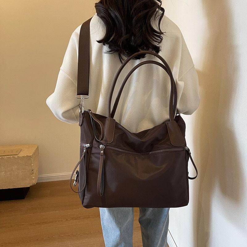 2026 Summer Women's Solid Color Crossbody Tote - Large Capacity, Handheld & Shoulder Bag for Commuting