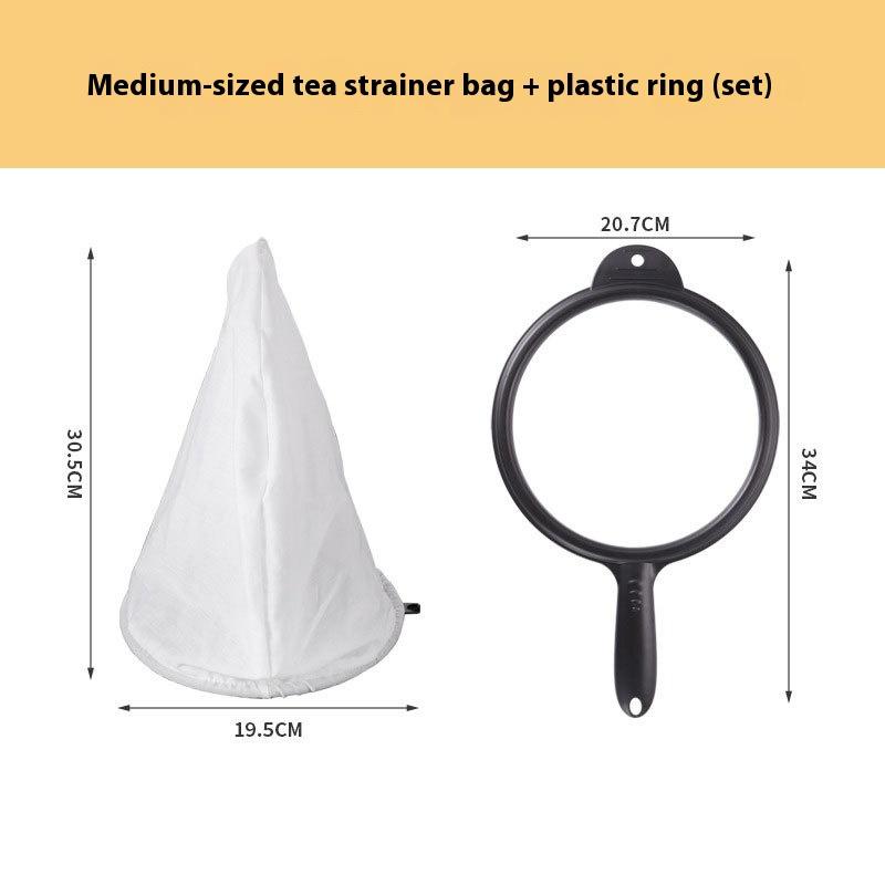 Reusable Mesh Coffee Milk Tea Filter with Handle Multi-function Steel Ring Kitchen Supplies Filter Bag for Brewing