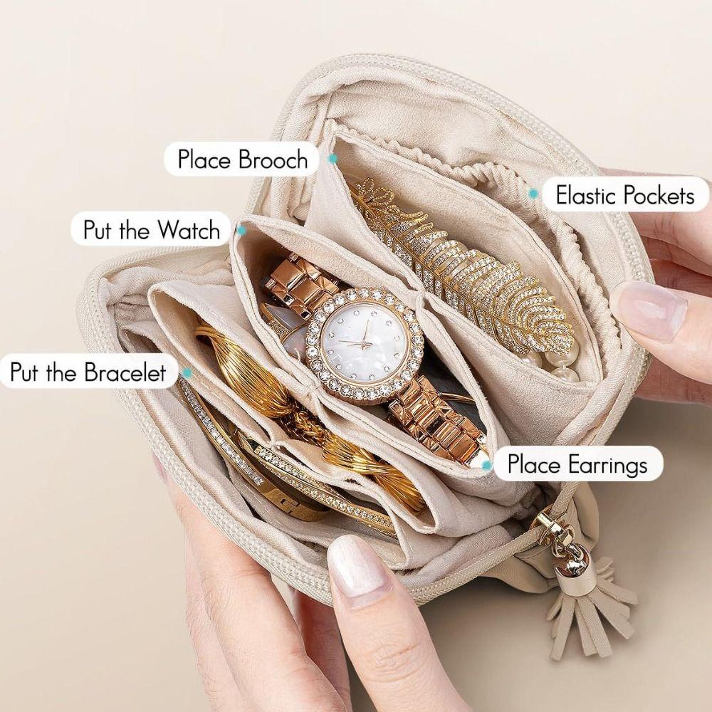 Střapec Šperky Balicí Taška PU Kůže Držák na Šperky Přenosné Pouzdro na Šperky Dovolená