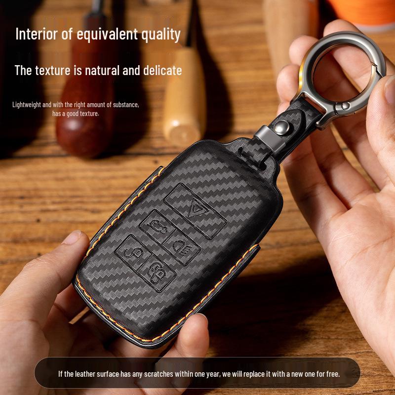 Land Rover Range Rover Key Case for Sport, Velar, Evoque, Discovery 4/5 & Discovery Sport - Carbon Fiber Shell Keychain.