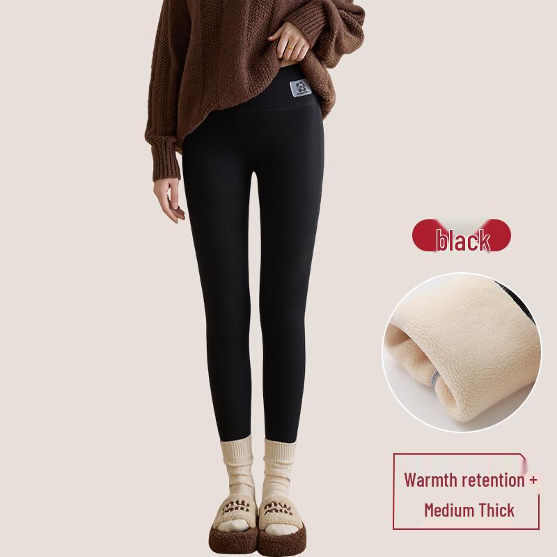 Women's 2025 High Waist Thick Fleece-Lined Cotton Wool Leggings for Winter