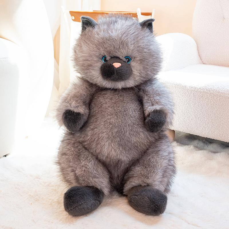 Siamese Cat Plush Toy - Soft Fluffy Stuffed Kitten Doll Realistic Furry Animal Sofa Home Decor Birthday Gift For Women Girls