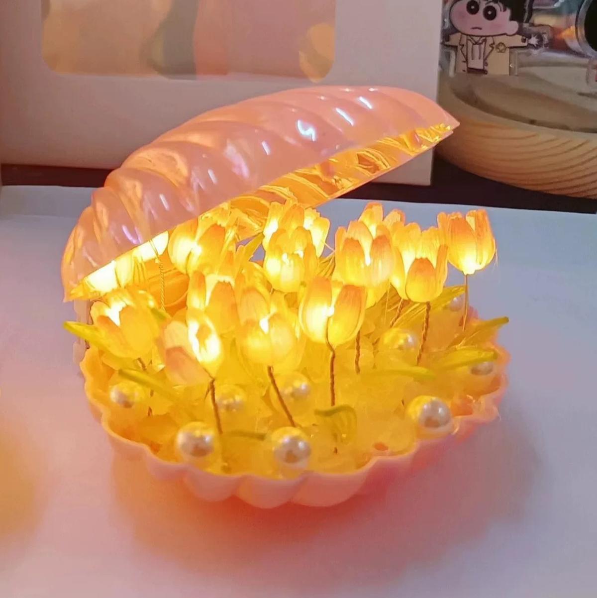 

Ночной светильник в виде тюльпана, сделанный своими руками, домашний декор, атмосфера, свет, девушка, мама, девушка, подарок на день рождения, день святого валентина Pink Shell