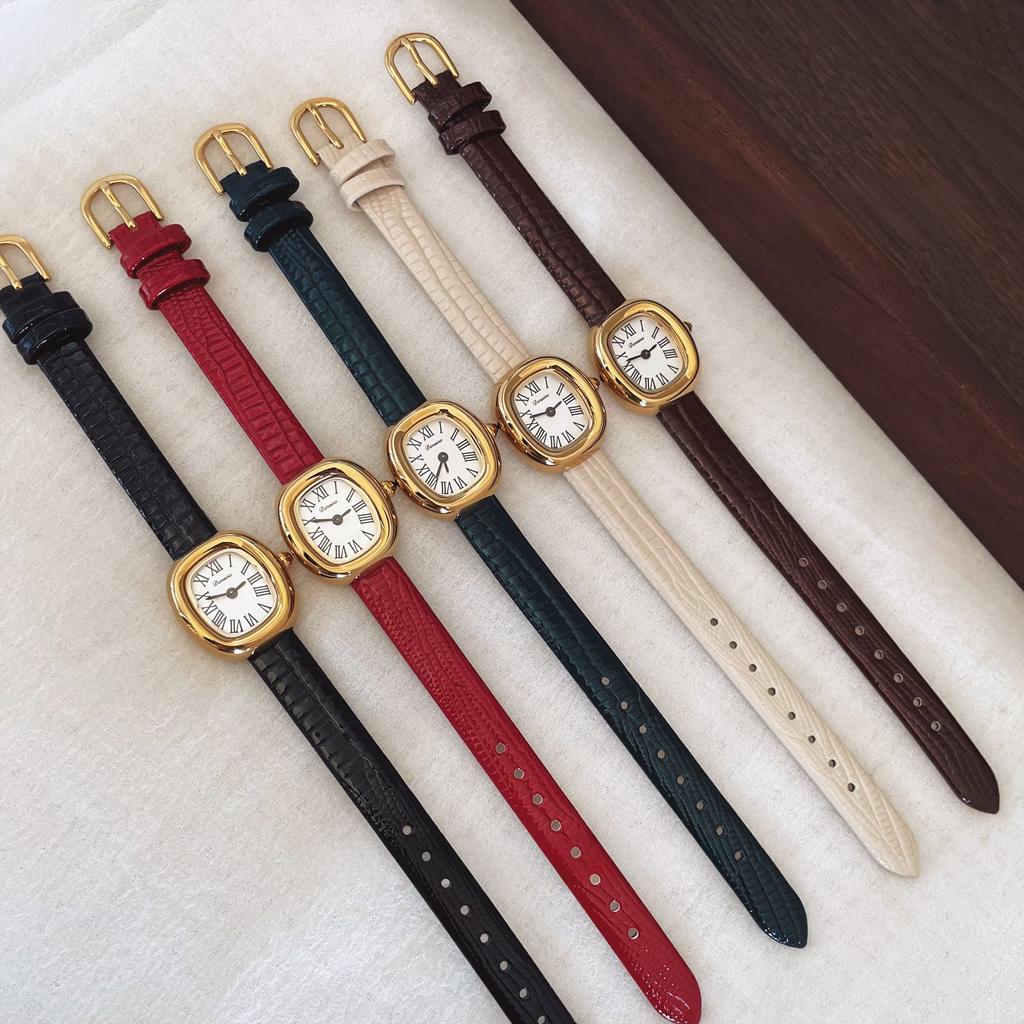 New Compact Bathtub Oval Luxury Niche Women's Watch Small Dial High Quality Leather Women's Watch Birthday Gift