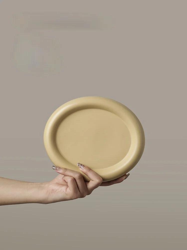 Ins Nordic Style Creative Cloud Tray Desktop Dessert Cake Plate Steak Salad Plate Ceramic Heart Fruit Plate Decoration