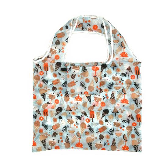 Folding Shopping Bag Reusable Tote Cute Prints Foldable Portable Animal Plants Fabric Grocery Shopping Tote