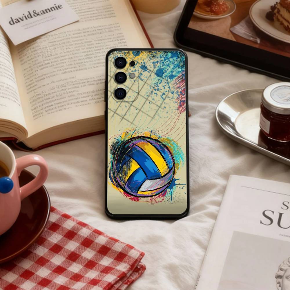 cool Sport Beach V-Volleyball Phone Case For Samsung S 25,24,23,22,30,21,10,9,Ultra,Plus,Lite,FE,4,5 G Soft Black Case