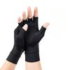1 Pair Outdoor Copper Fiber Black Gloves Half Finger Winter Warmth Silicone Anti Slip Sports And Fitness Cycling Gloves